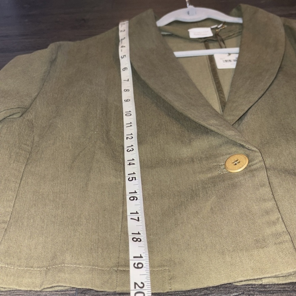 Splendid NWT Cropped Blazer Single Button Size XL Olive Green - Picture 11 of 13